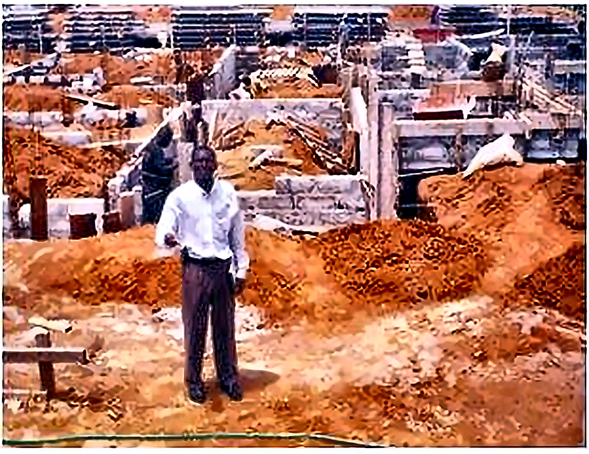 Vue générale d'un chantier en phase de construction